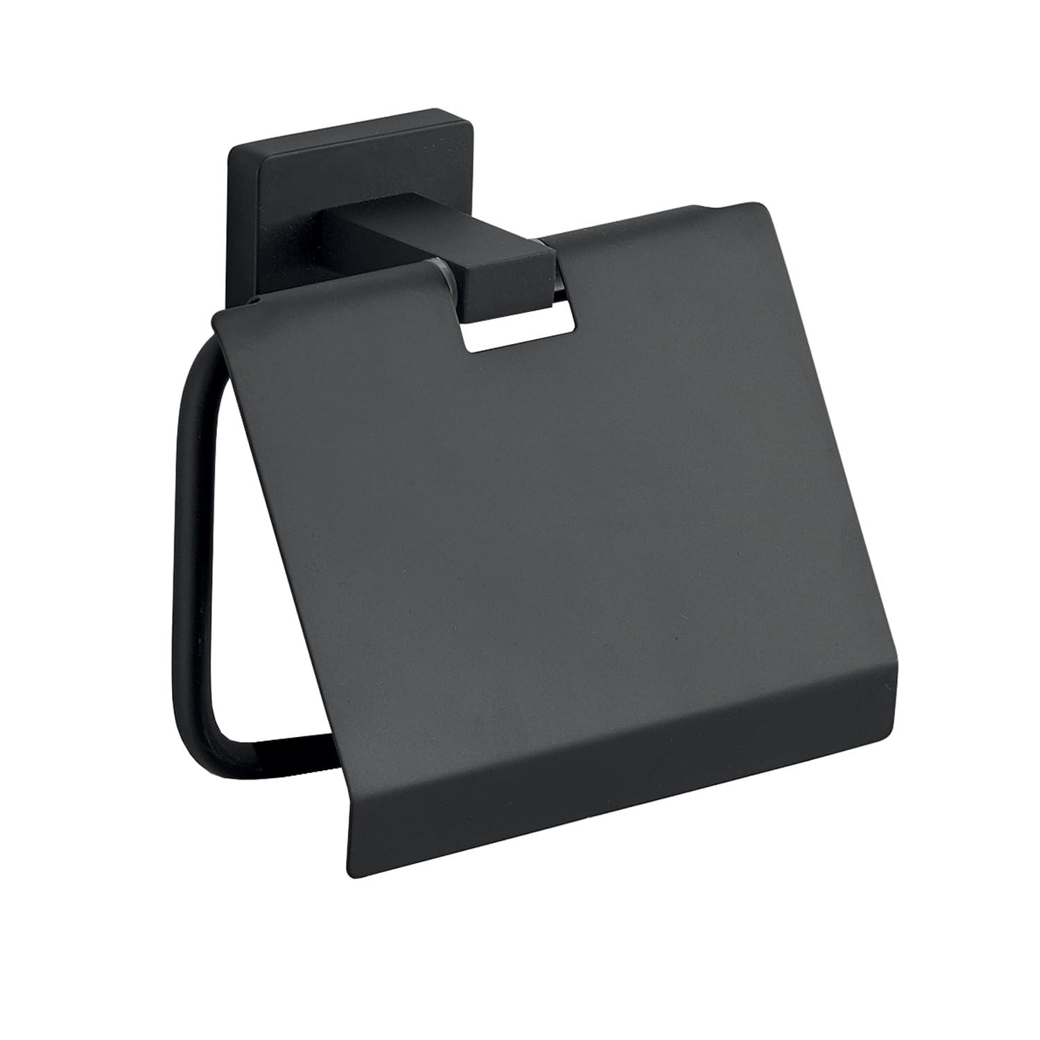 Gedy Atena Toilet Roll Holder with Lid Matt Black