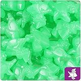 BEADTIN Green Glow 24mm Halloween Witches Pony Beads (24pc)