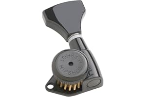 Hipshot Grip-Lock 7 in line Left Hand non-staggered post Black locking tuner