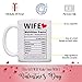 Light Autumn Coffee Mug for Wife - Gift for Women - Valentines Day Gift Ideas for Best Wife - Cute Anniversary, Birthday, VDay Gift - Nutrition Facts Printed on Both Sides - Ceramic, 11oz