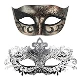 Couple Masquerade Mask Metal Masks Venetian Party