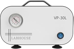 LABHOUSE Lab Diaphragm Vacuum Pump VP-30L Portable Mini Oilless Diaphragm Oil Free 30L/min & Rubber Tube for Laboratory Vacuum Filtration,Positive and Negative Pressure,110V-220V