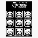 The Many Emotions of Sans Undertale Sticker Decal Laptop Car Window Vinyl 5"
