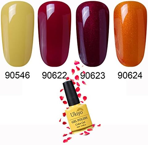 Ukiyo Gel Nail Polish Multicolour Combo Colour Set Of 4pcs X 10ml 0.33fl.oz Soak Off LED UV Nail Polish