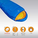 Vango Saturn Kids' Sleeping Bag 170x70cm Mummy Shape 2 Season Atlantic Blue view 3
