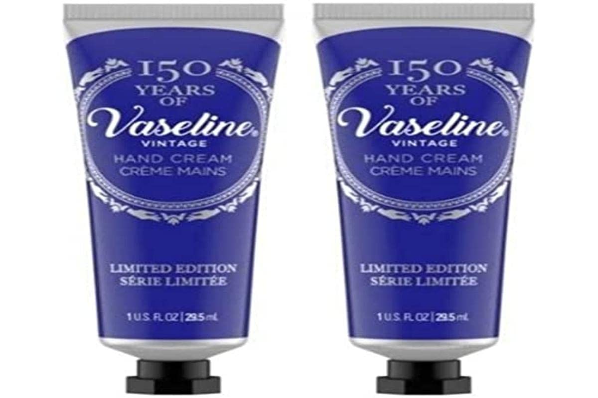VASELINE Vintage Hand Cream, Limited Edition, Pack of 2, 29.5ml, Lightly Scented, Pocket-size