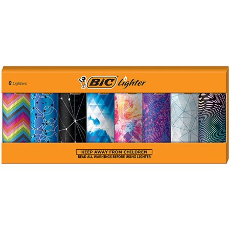 BIC Special Edition Geometric Series Lighters, Set of 8 Lighters