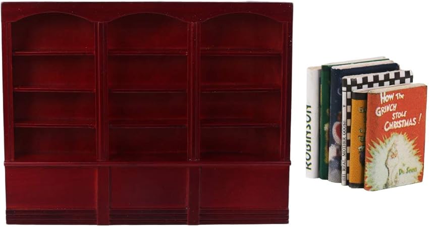 Amazon 1 12スケール ドールハウス ミニチュア 家具 本棚 キャビネット 本 木製 家飾り 手作りキット プラモデル 通販