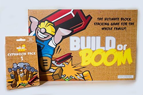 Build or Boom - Be the First to Stack or Get Boomed! Game &amp; Expansion Card Set Bundle