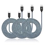 USB C Charge Cable, MIVINE 3Pack 6.8Ft Nylon Braided Type C to USB Fast Charging Power Wires for Samsung Galaxy Note 10 9 8 S20 Ultra S10 S9 S8 LG G8 G7 G6 V40 OnePlus Google Pixel Moto ZTE