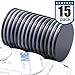 Waterproof Neodymium Disc Magnets with Epoxy Coating, Powerful Permanent Rare Earth Magnets, with Double-Sided Adhesive - 1.26 inch x 0.08 inch, Pack of 15