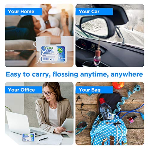 Dental Floss Picks High Toughness Toothpicks Sticks 6-Pack(300pcs) with Portable Case and Dental Picks Perfect for Family,Hotel,Travel - Thumbnail 7