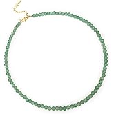 Rose Quartz Necklace, Handmade 4mm Pink Crystals Beaded Choker Necklaces for Women, Natural Gemstone Necklaces Rose Quartz Jewelry