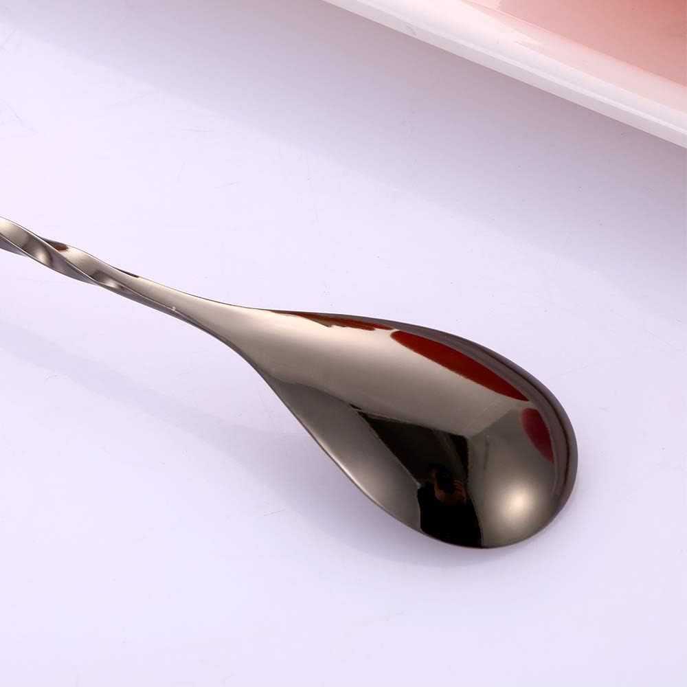 Bar Long Handle Spoons Spiral Stainless Steel Bartender Mixing Spoon Cocktail Shaker Spoon (1Pack- 30cm Gold) - Image 3