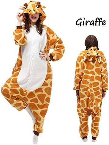 Unisex Adult Giraffe Onesie One Piece Animal Kigurumi Pajamas Cosplay Costume (S, Giraffe)