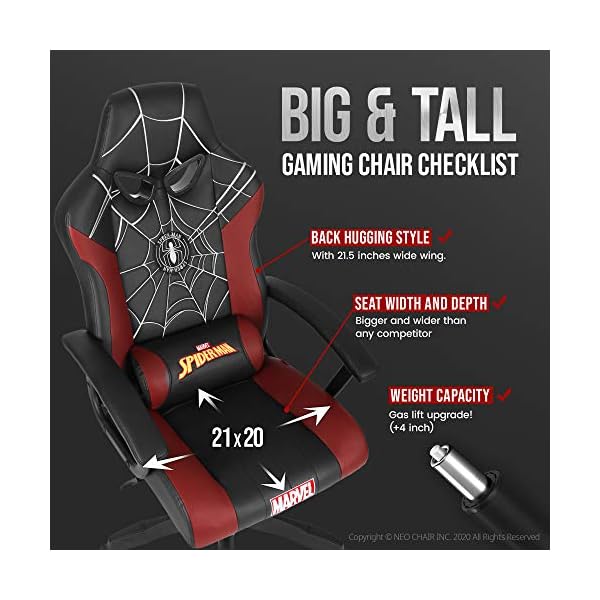 Silla Gamer Marvel Avengers Hombre Araña · Eco cuero - Imagen 6