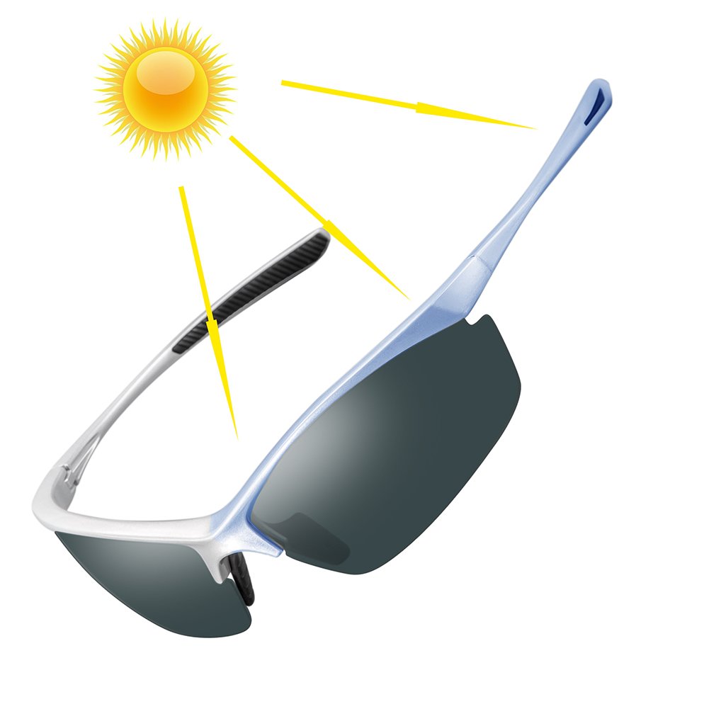 IALUKU Aviator Sunglasses Polarized for Men Classic Pilot Metal Frame UV400 (Grey / Grey, 64mm)