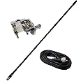 Shark Antennas TS821-2B Single CB Antenna Kit with 2ft Antenna, Aluminum Mirror Mount and 12ft Coax Cable with PL-259 Connectors