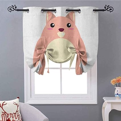 YUAZHOQI Anime Cortina de cocina, con icono de castor en estilo kawaii