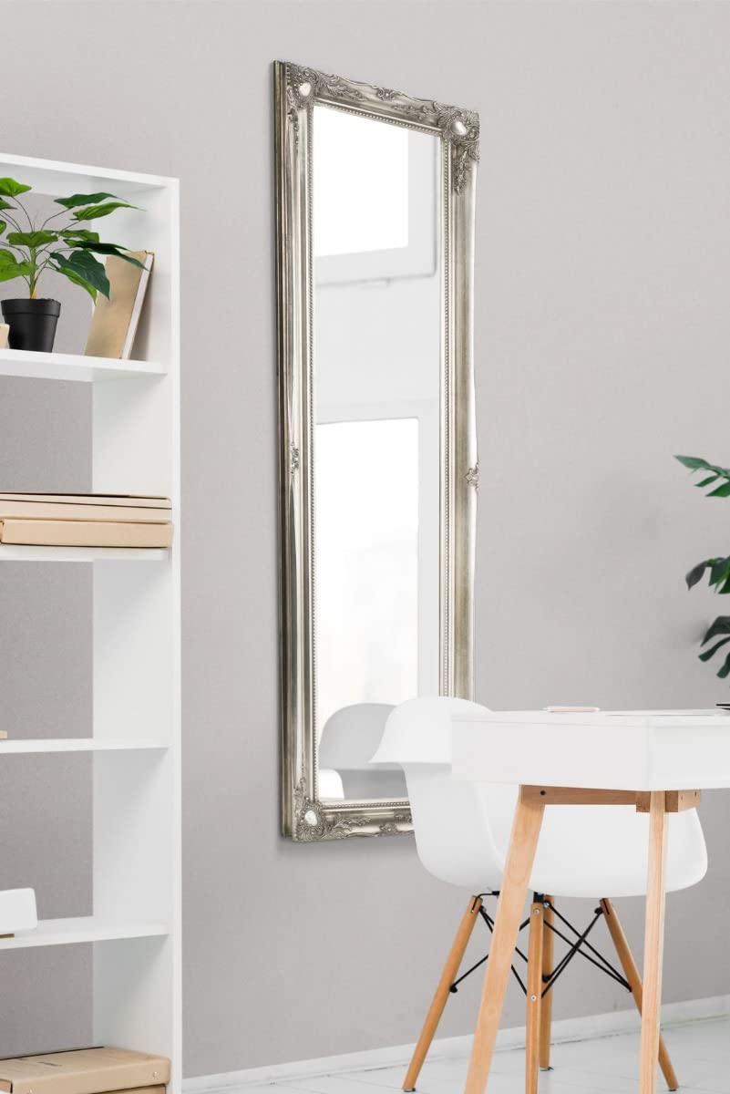 MirrorOutlet Large Silver Antique Style Ornate Dress Big Wall Mirror 5Ft6 X 1Ft6 167cm X 45cm, 167x45x5,829348760