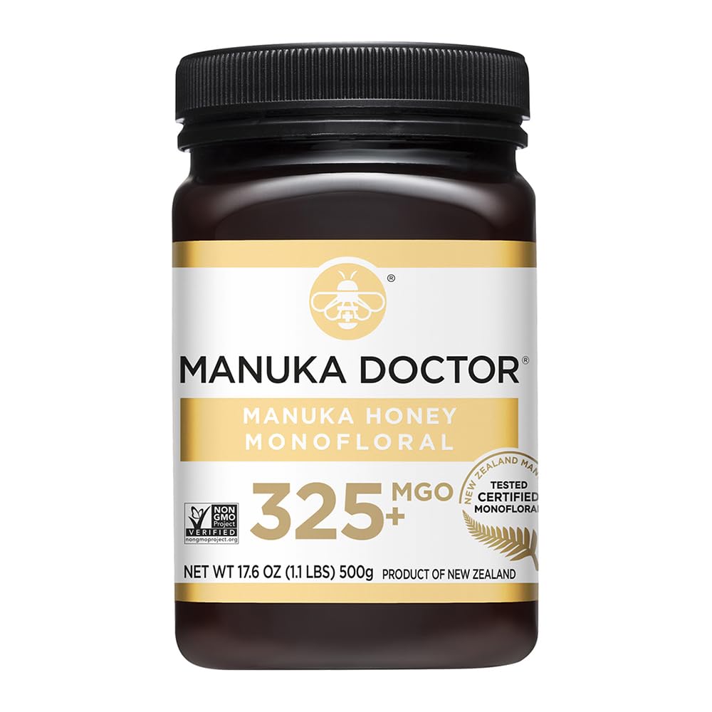 Manuka Doctor - MGO 325+ Manuka Honey Monofloral, 100% Pure New Zealand Honey. Certified. Guaranteed. Raw. Non-GMO (17.6 oz) Image
