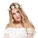 Valdler Little Daisy Flower Headband Crown with Adjustable Ribbon for Wedding Festivals Ivory