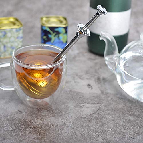 Besego Long-Handle Tea Strainers - 2pcs, Premium Tea Infuser Filter for Loose Leaf Tea, Reusable Tea Interval Diffuser for Teapot
