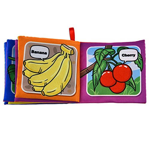 Sunward 2018 Soft Book for Babies Fabric Activity Crinkle Cloth Books,Handmade Educational Toys for Baby (Fruits) - Thumbnail 7