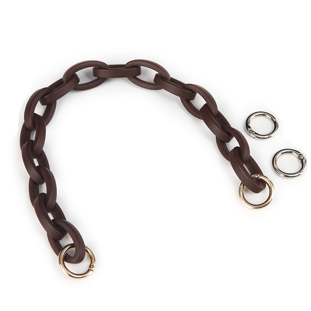 Short Resin Bag Purse Handle Strap Replacement，Bag Decoration Chain，Bag Accessories Charms (Dark Brown)