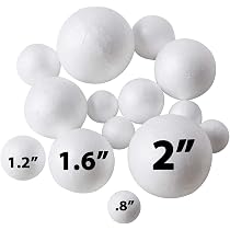 Lot De 3 Boules En Mousse Polystyrène - 10 Cm, 15 Cm, 20 Cm Pour Projets Créatifs Et Décorations - 8