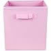 Premium Storage Cube - Fabric Basket Bins - Organize Your Closet, Bedroom & Nursery (Pink Set of 6)