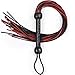 Leather Whip for Equestrian Whip for Horse Riding Sports Play, Black and Red Heavy Duty Leather