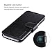 Belemay Samsung Galaxy S7 Edge Case, Genuine Cowhide Leather Wallet Case, Flip Folio Book Cover Magnetic Closure, Kickstand, Card Holder Slots, Cash Pockets Compatible Samsung Galaxy S7 Edge, Black