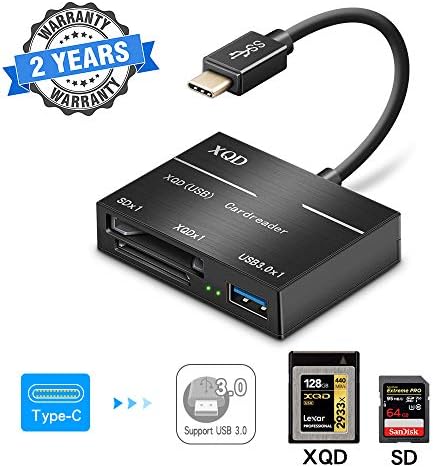 XQD/SD Card Reader Type C, Opluz Dual Slot USB 3.0 Flash Memory Card Reader with High Speed up to 5Gbp/s for SD(HC/XC), Sony G Series, Lexar USB Mark Card, Compatible with Windows/Mac OS System