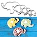 4 Pack Elephant Cookie Cutter Shapes Set Stainless Steel Elephant Shaped Baby Shower Cookie Molds