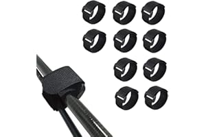 Maxtech 10pcs Fishing Rods Belt,Spinning Rod Straps Holders Magic Tape Strap Fishing Rod Tie - Black