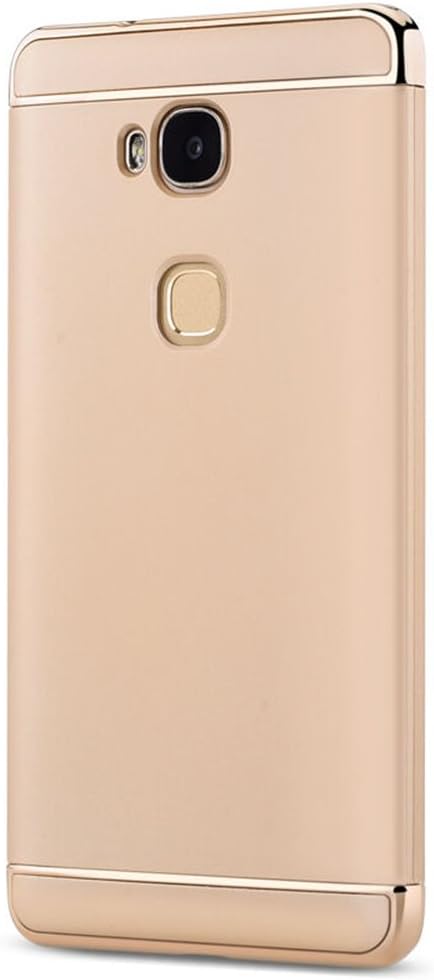 Honor 5x case with Tempered Glass Screen Protector Included, CAPY 3 In 1 Ultra Thin and Slim Hard Case Coated Non Slip Matte Surface with Electroplate Frame for Huawei Honor 5x -- Gold