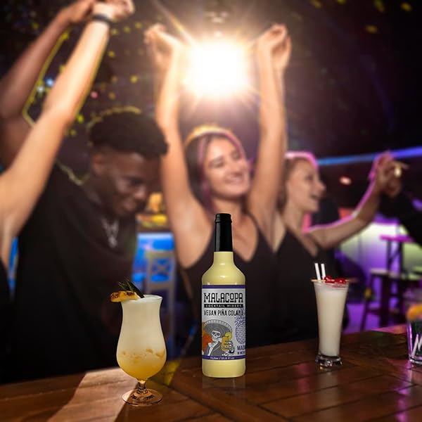 MALACOPA MIXERS VEGAN PIÑA COLADA COCKTAIL MIXERS 1 LITER – NON ALCOHOLIC DRINK, NATURAL AND FRESH INGREDIENTS, ALCOHOL FREE BEVERAGE, IDEAL FOR MOCKTAILS, MARGARITA AND WHISKEY
