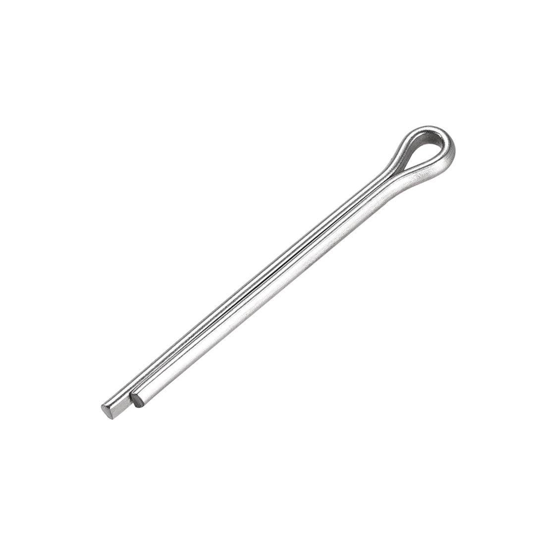 sourcing map Split Cotter Pin - 4mm x 40mm 304 Stainless Steel 2-Prongs Silver Tone Fastener Clip Key 30Pcs