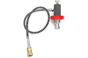 airmega Scuba Tank Refill Adapter for PCP，Paintball CO2 HPA Tank Compressed Air DIN Valve Adapter with 8mm Quick Disconnect， 24" Charging Hose for PCP，300bar/4500psi High Pressure
