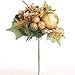Factory Direct Craft Set of 12 Gold Glittery Ornament Ball and Present Mixed Holiday Floral Embellishing Picks for Decorating, Crafting and Creating