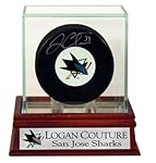 Logan Couture Autographed Sharks Logo Puck with Customized SJ Sharks Case (COA)