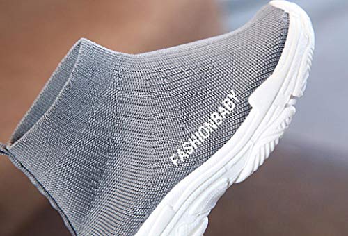 Dainzuy Toddler Baby Boys Girls Mesh Boots Sport Sneakers Socks Shoes (Age:12-18M EU:20 US:5.5, Gray)