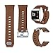 KingAcc Compatible Replacement Bands for Fitbit Ionic, Soft Silicone Fitbit Ionic Band with Metal Buckle Fitness Wristband Strap Women Men (1-Pack, Brown, Large)