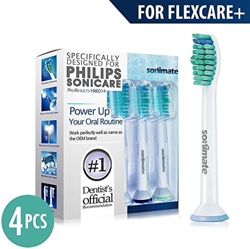 Flex Care Plus Brush Head - Generic Philips Sonicare Replacement Tootbrush Heads for FlexCare+ - 4 Pack ( Fit: HX6150 HX6160 HX6910 HX6911 HX6921 HX6930 HX6932 HX6942 HX6950 HX6960 HX6972 HX6992)