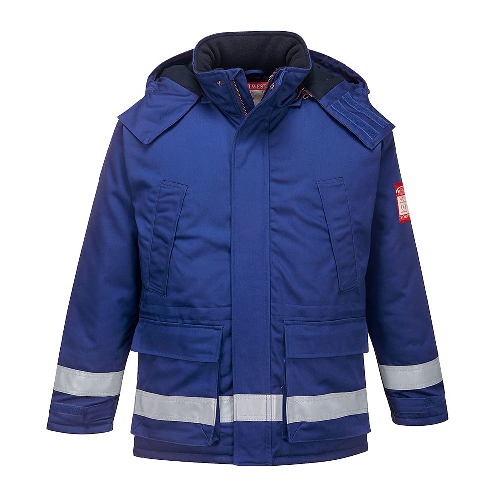 Portwest FR Anti-Static Winter Jacket, Size: M, Colour: Royal Blue, FR59RBRM