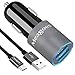 Meagoes Fast Car Charger, Compatible for Motorola Moto Z3 Play/Z2 Force/Z2 Play, X4, G7 Plus/Power/Play/G7/G6/G6 Plus, Z Droid/Force Droid/Play Droid, 6A/36W, with USB Type C Rapid Charging Cable Cord
