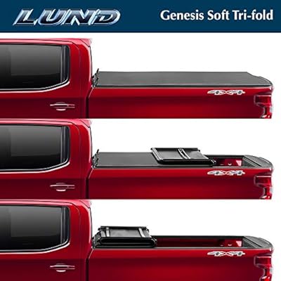 Amazon Com Lund Genesis Tri Fold Soft Folding Truck Bed Tonneau Cover 95065 Fits 2009 18 19 20 Classic Dodge Ram 1500 5 7 Bed 67 4 Automotive