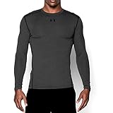 Under Armour Men's ColdGear Compression Crew, Carbon Heather/Black, Medium