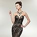Leyidress Women's Sexy Sequins Trumpet Mermaid Dresses Evening Dress Long Party Prom Gown 4 Black